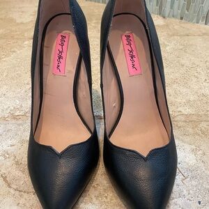 Betsey Johnson Black Leather Heels